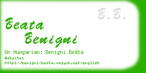 beata benigni business card